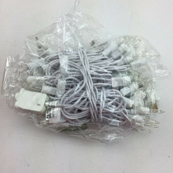 Holiday Home 100 Mini Light Set Clear String Light White Cord 29ft Wedding Event - Picture 1 of 3